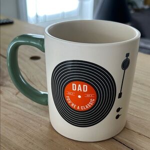 Indigo Dad Mug with Green Handle and Vinyl Design